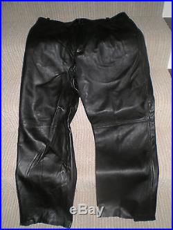 Wilsons Pelle Studio Black Leather Motorcycle Pants Mens Size 36