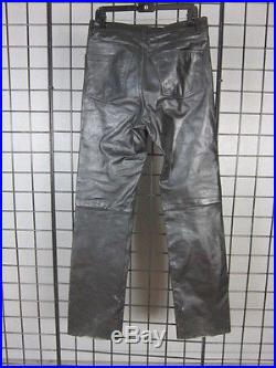 Wilsons Pelle Studio Black Leather Motorcycle Pants Mens size 34 x 35