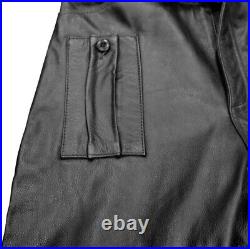 Wwii Style Leather Despatch Rider Breeches, Motorcycle Trousers, Black 25036