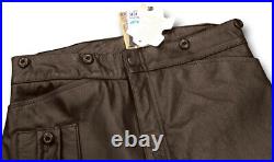 Wwii Style Leather Despatch Rider Breeches, Motorcycle Trousers, Brown 25038