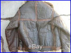 Wwii antique USAAF 8th B-3 flight jacket pants vintage leather 46 b-17 bomber
