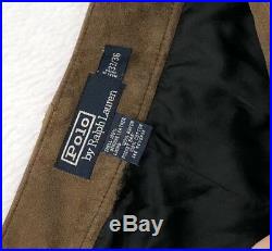 X119 Polo by Ralph Lauren Men's Suede Leather Cargo Pants sz 33 (Mea 33x29 hem)