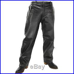 Xelement Mens Motorcycle Leather Over Pants with Side Zipper & Snaps B7440