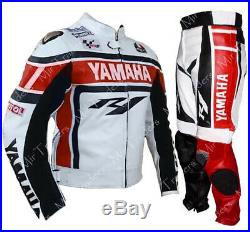 YAMAHA Mens Biker Leather Suit MOTOGP Motorbike/Motorcycle Leather Jacket Pant