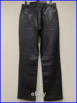 Yohji Yamamoto A. A. R DURBAN Men's Cowhide Leather Pants Black L Inseam 28.9in