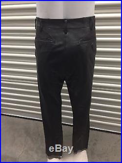 Yohji Yamamoto POUR HOMME. Men's Black Leather Pants Size 4