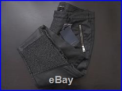 Zara Man Black Leather Biker Pants Trousers