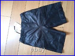 Zara Mens SRPLS Limited Edition Black Leather Shorts Size Medium