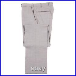 Zilli Light Gray Lightweight 180s Wool Pants with Leather Details 32 (Eu 48)