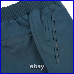 Zilli Slim-Fit Lightweight 180s Wool Jogger Pants with Leather Details 39 NWT