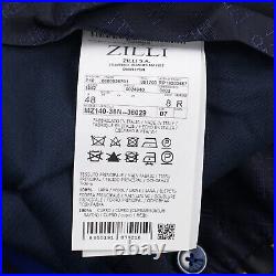 Zilli Slim-Fit Royal Blue Lightweight 180s Wool Pants 32 (Eu 48) Leather Details